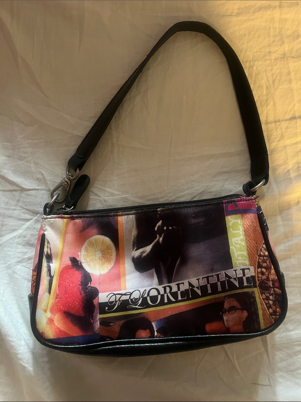 Multicolor Graphic Shoulder Bag - Black Strap